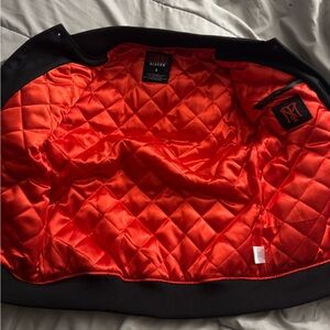 Akademiks Black Jacket with Vibrant Red Lining